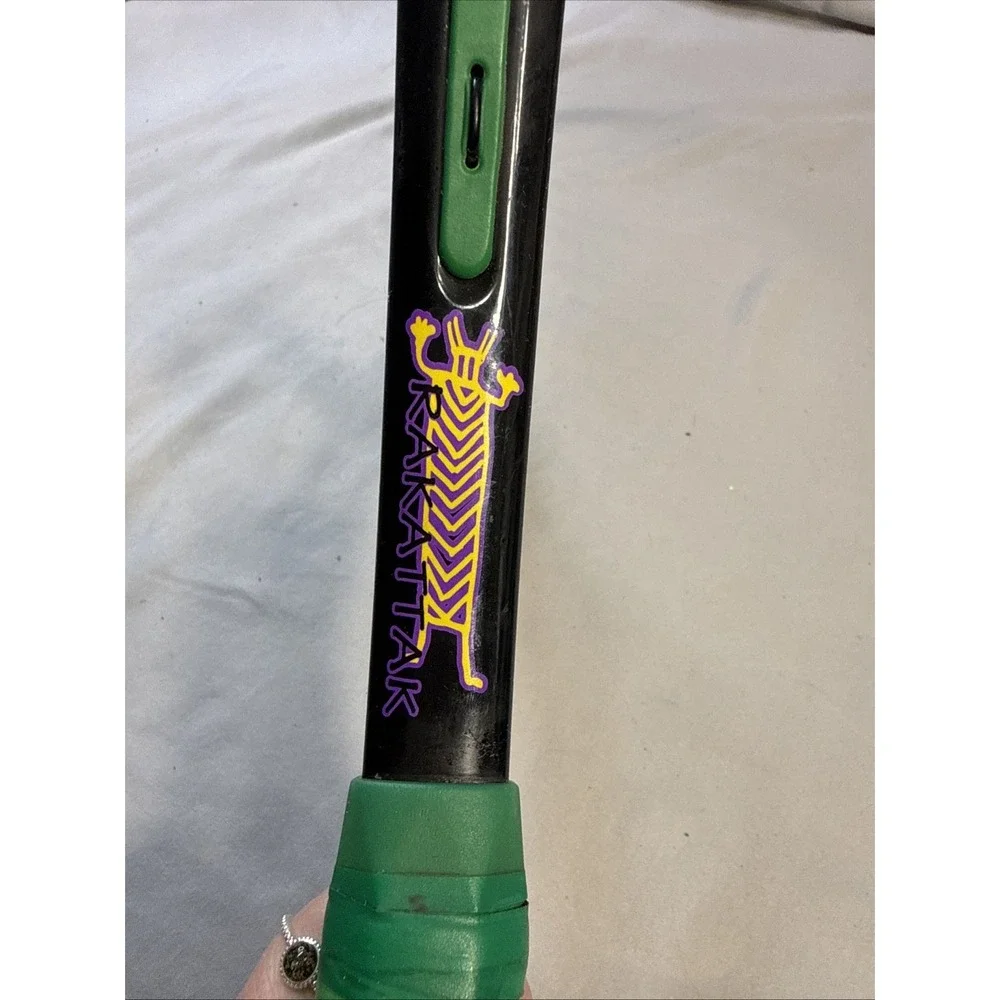 Vintage Wilson Rakattak Junior Tennis Racquet 90s Green Purple Geometric